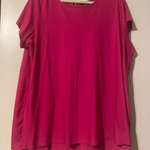 Lands End Women’s Fuchsia Pink Flutter Sleeve blouse 2X - Picture 4 of 5